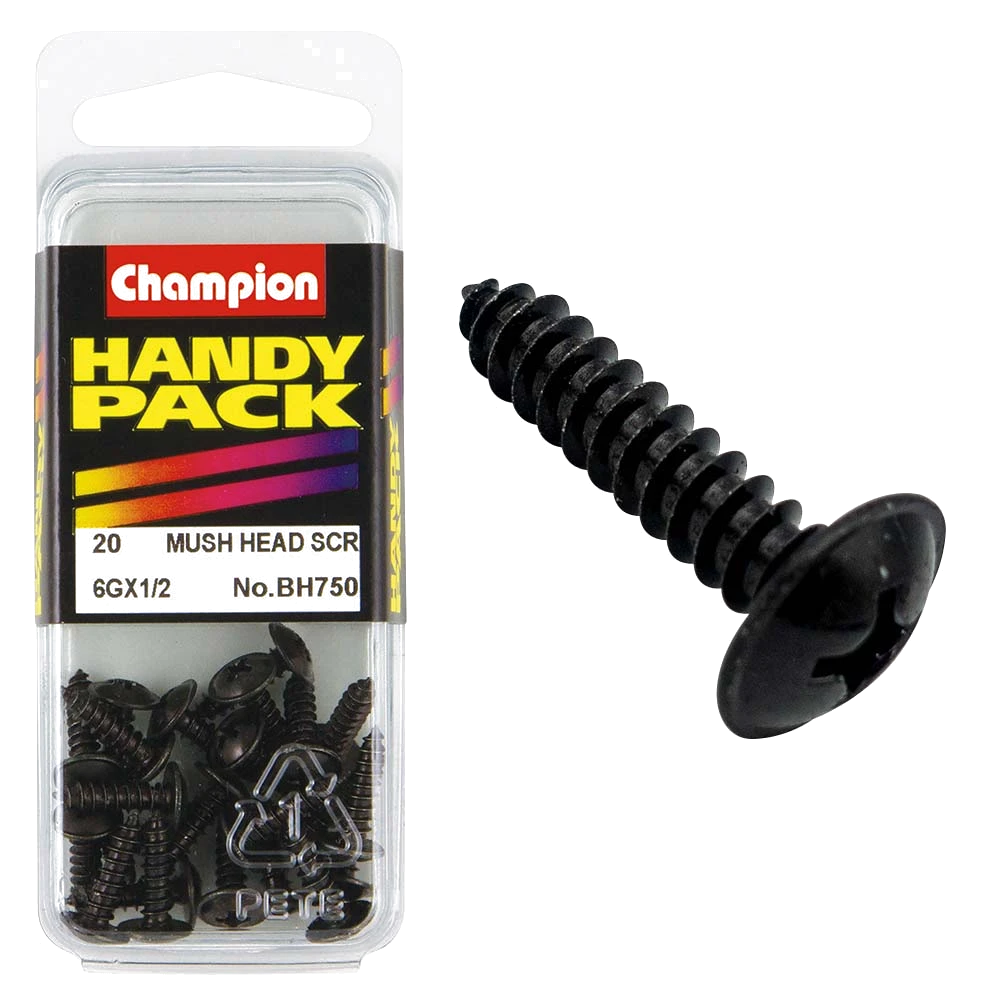 Champion 6G x 1/2in Washer Face S/Tap Black