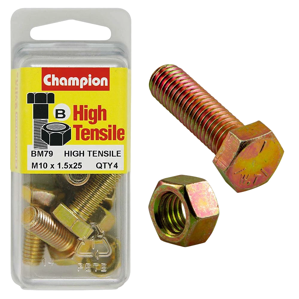 Champion M10 x 25 Set Screw & Nut (B) - GR8.8