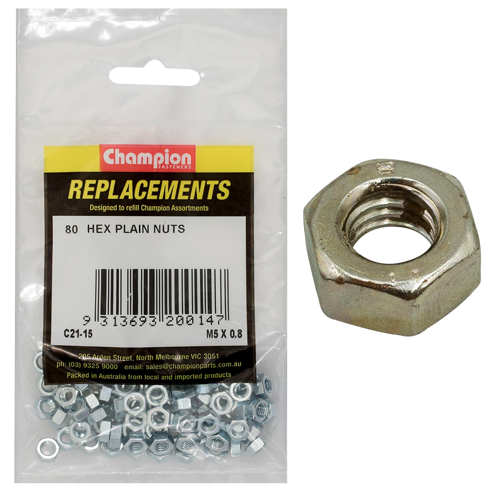 Champion M5 x 0.8 Hexagon Nut -80pk