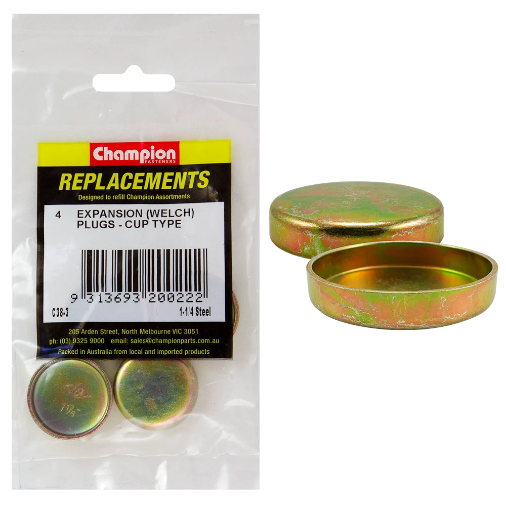 Champion 1-1/4in Steel Expansion (Frost) Plug-Cup Type-4pk**