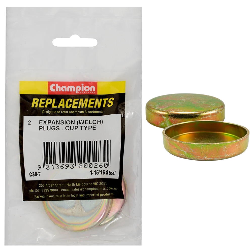 Champion 1-15/16in Steel Expansion (Frost) Plug-CupType-2pk*