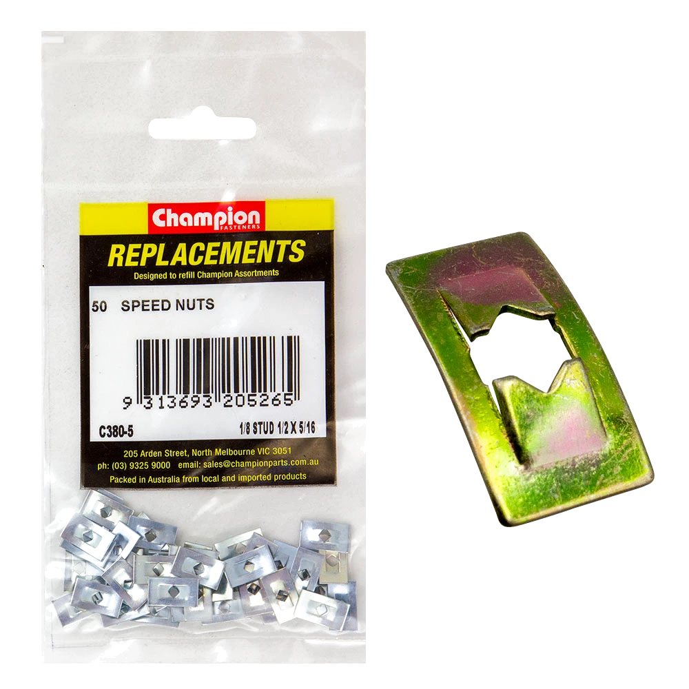 Champion 3mm Push-On Speed Nut -50pk