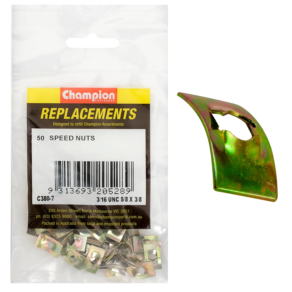 Champion 5mm Flat Speed Nut -50pk
