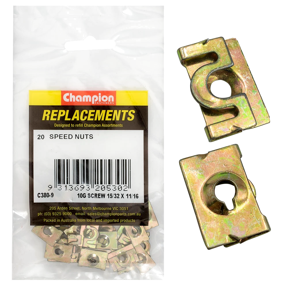Champion 5mm Captive U-Type Speed Nut-20pk