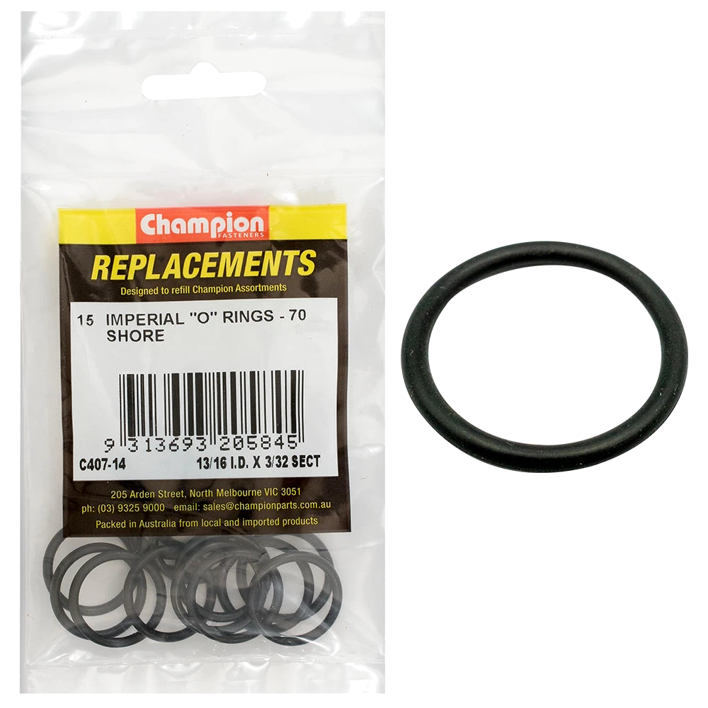 Champion 13/16in (I.D.) x 3/32in Imperial O-Ring -15pk