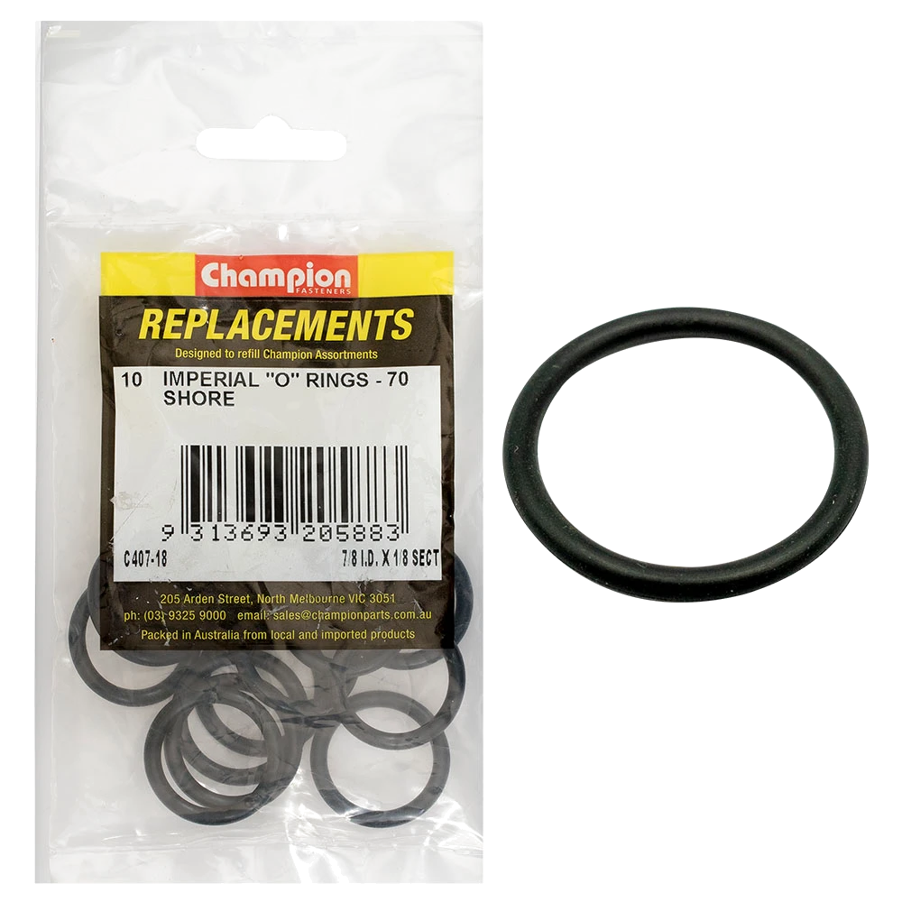 Champion 7/8in (I.D.) x 1/8in Imperial O-Ring -10pk