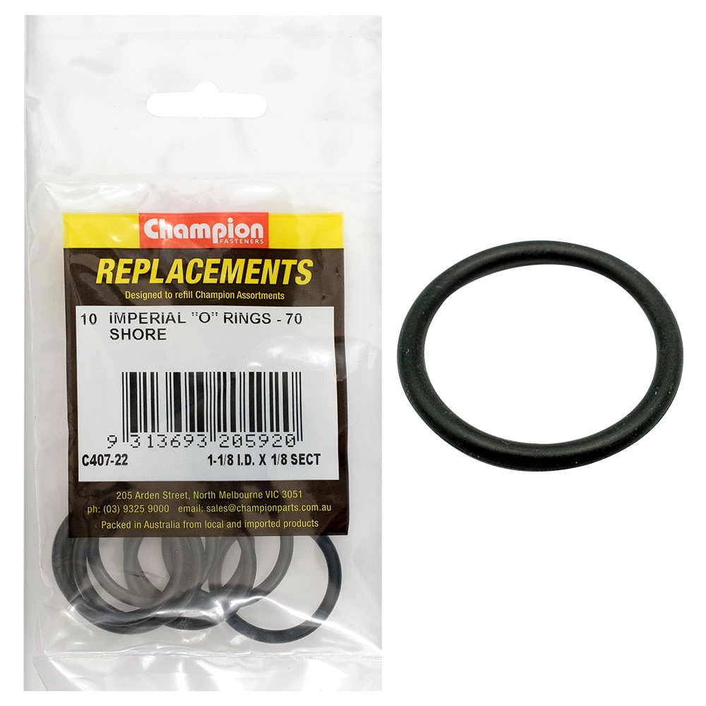 Champion 1-1/8in (I.D.) x 1/8in Imperial O-Ring -10pk