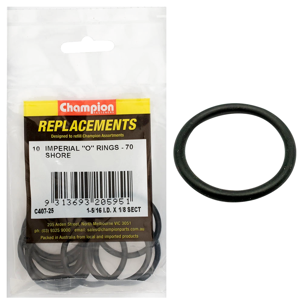Champion 1-5/16in (I.D.) x 1/8in Imperial O-Ring -10pk