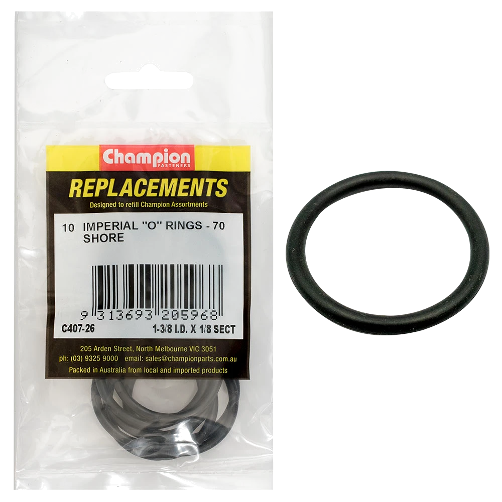 Champion 1-3/8in (I.D.) x 1/8in Imperial O-Ring -10pk