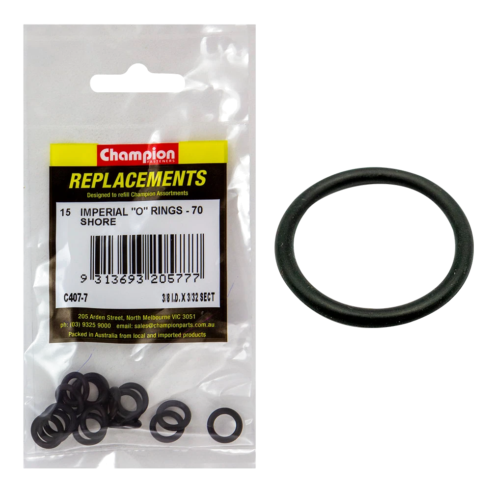 Champion 3/8in (I.D.) x 3/32in Imperial O-Ring -15pk