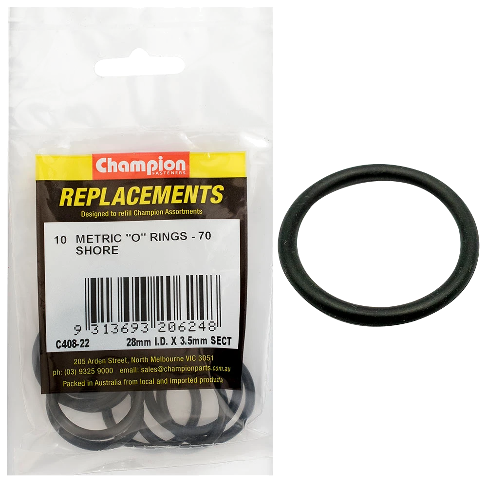 Champion 28mm (I.D.) x 3.5mm Metric O-Ring -10pk