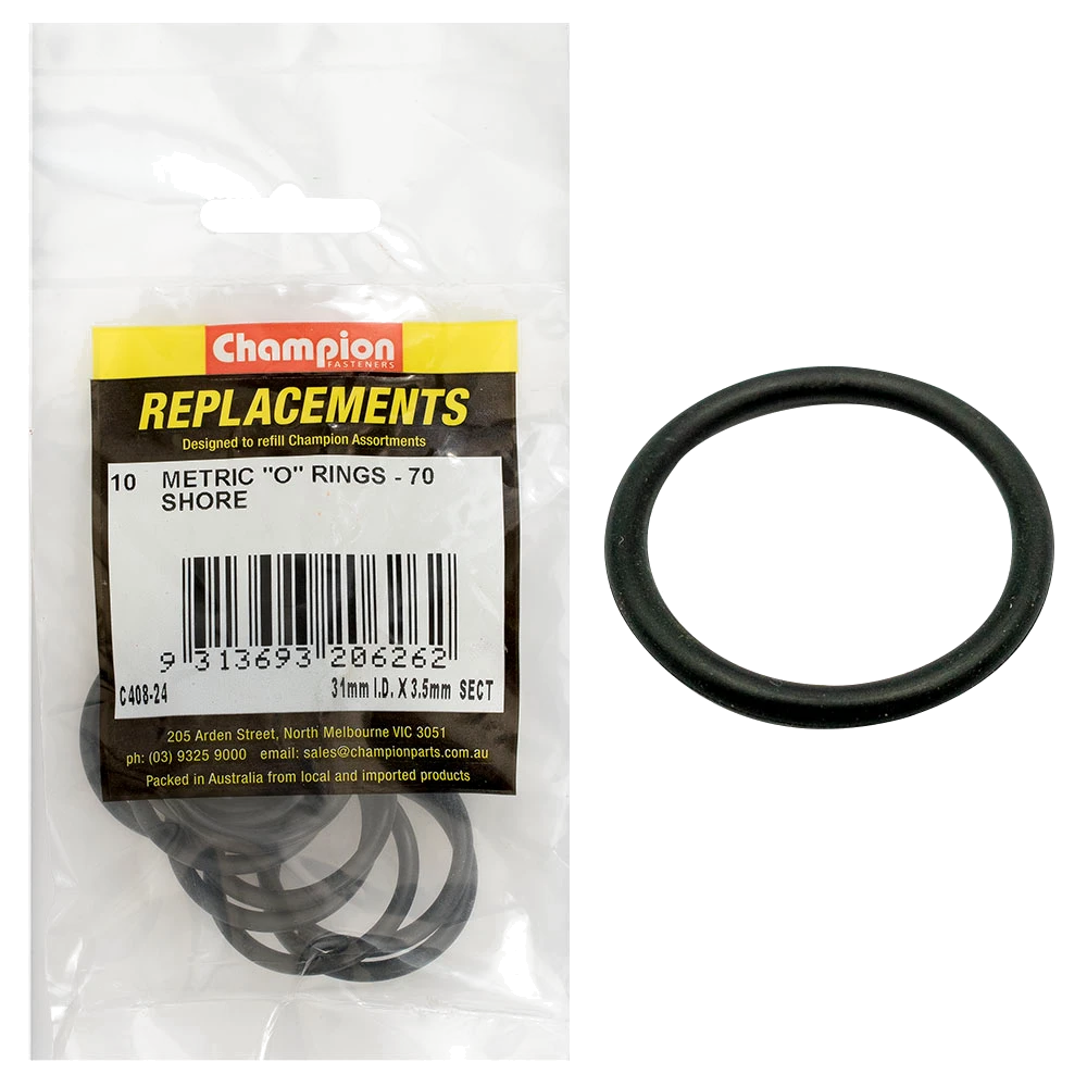 Champion 31mm (I.D.) x 3.5mm Metric O-Ring -10pk