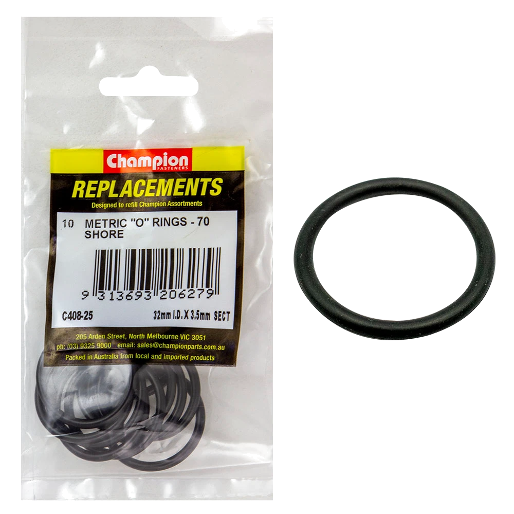 Champion 32mm (I.D.) x 3.5mm Metric O-Ring -10pk