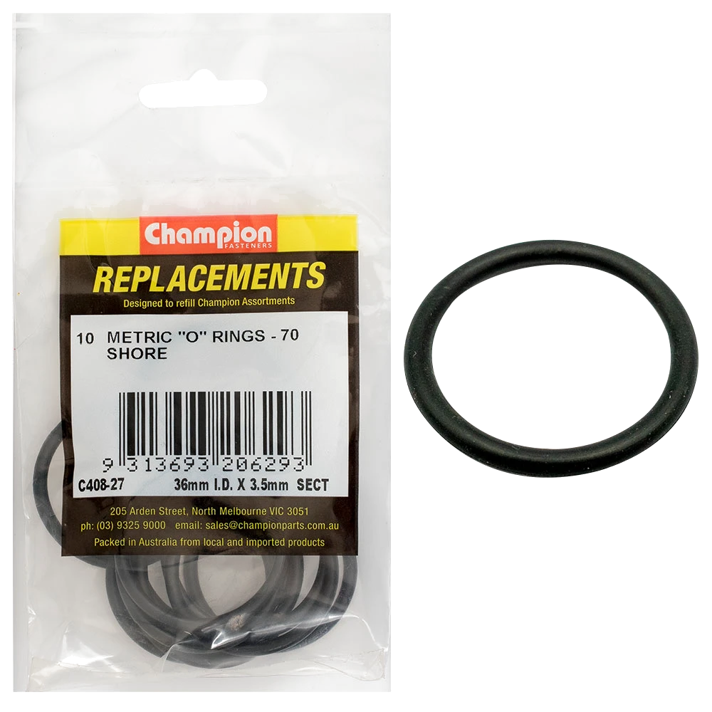 Champion 36mm (I.D.) x 3.5mm Metric O-Ring -10pk