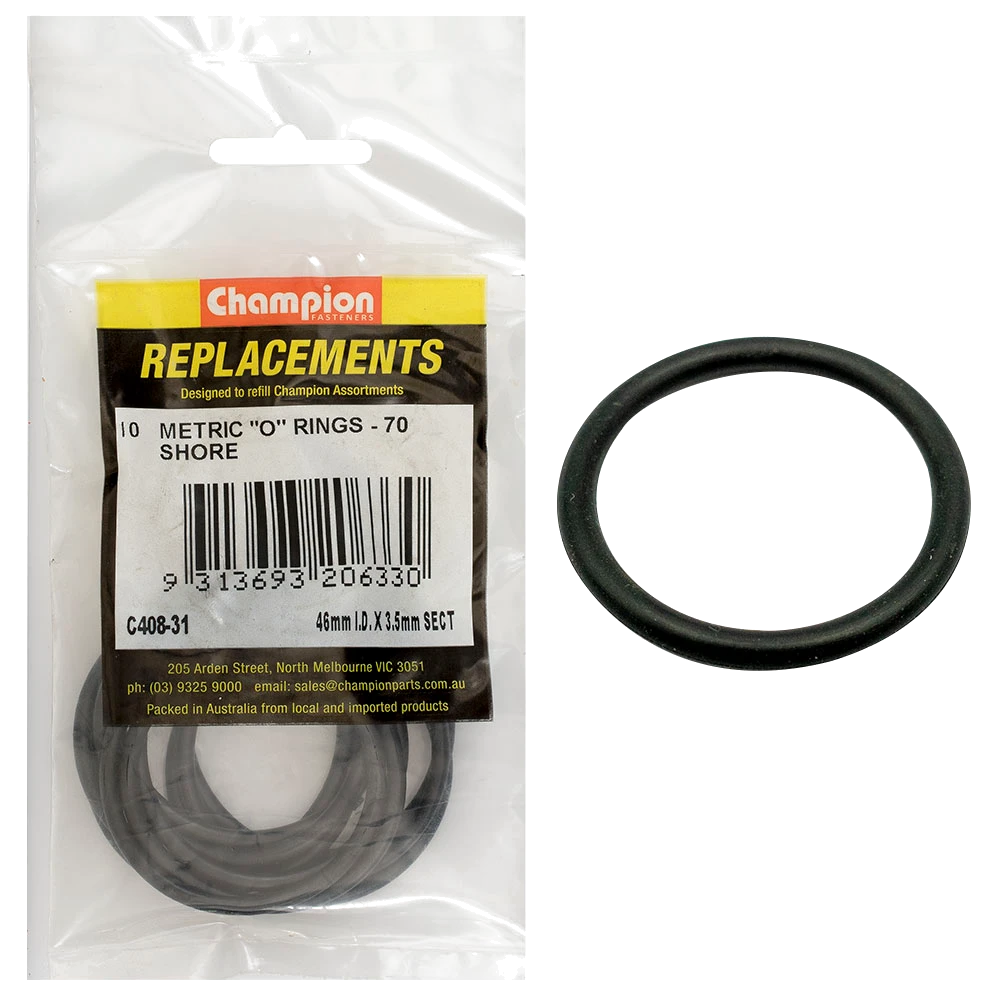 Champion 46mm (I.D.) x 3.5mm Metric O-Ring -10pk