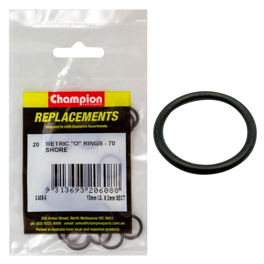 Champion 13mm (I.D.) x 2mm Metric O-Ring -20pk