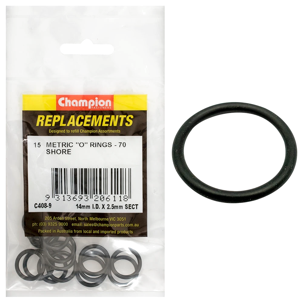 Champion 14mm (I.D.) x 2.5mm Metric O-Ring -15pk