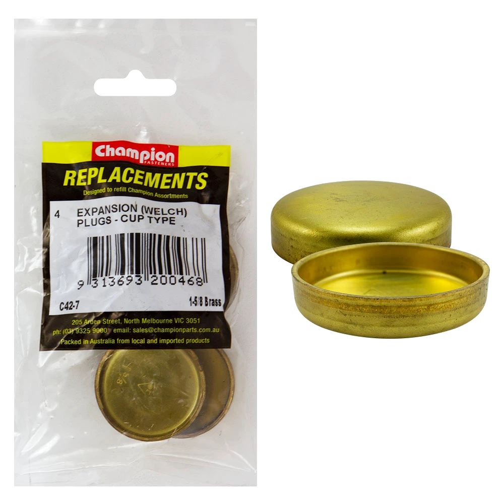 Champion 1-5/8in Brass Expansion (Frost) Plug-Cup Type-4pk**