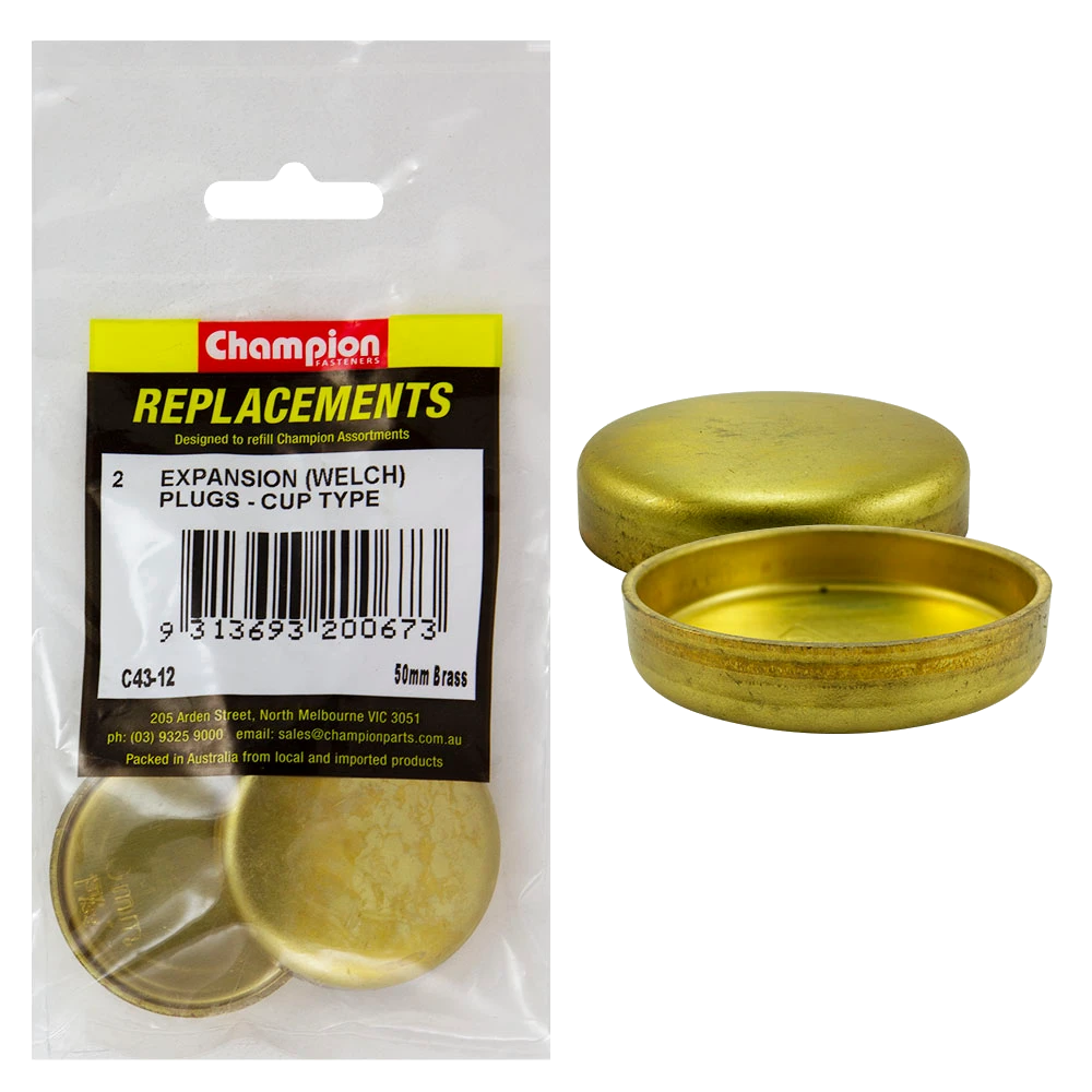 Champion 50mm Brass Expansion (Frost) Plug -Cup Type -2pk**