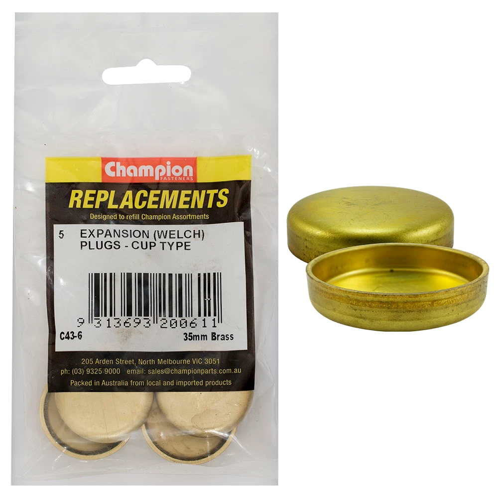 Champion 35mm Brass Expansion (Frost) Plug -Cup Type -5pk**