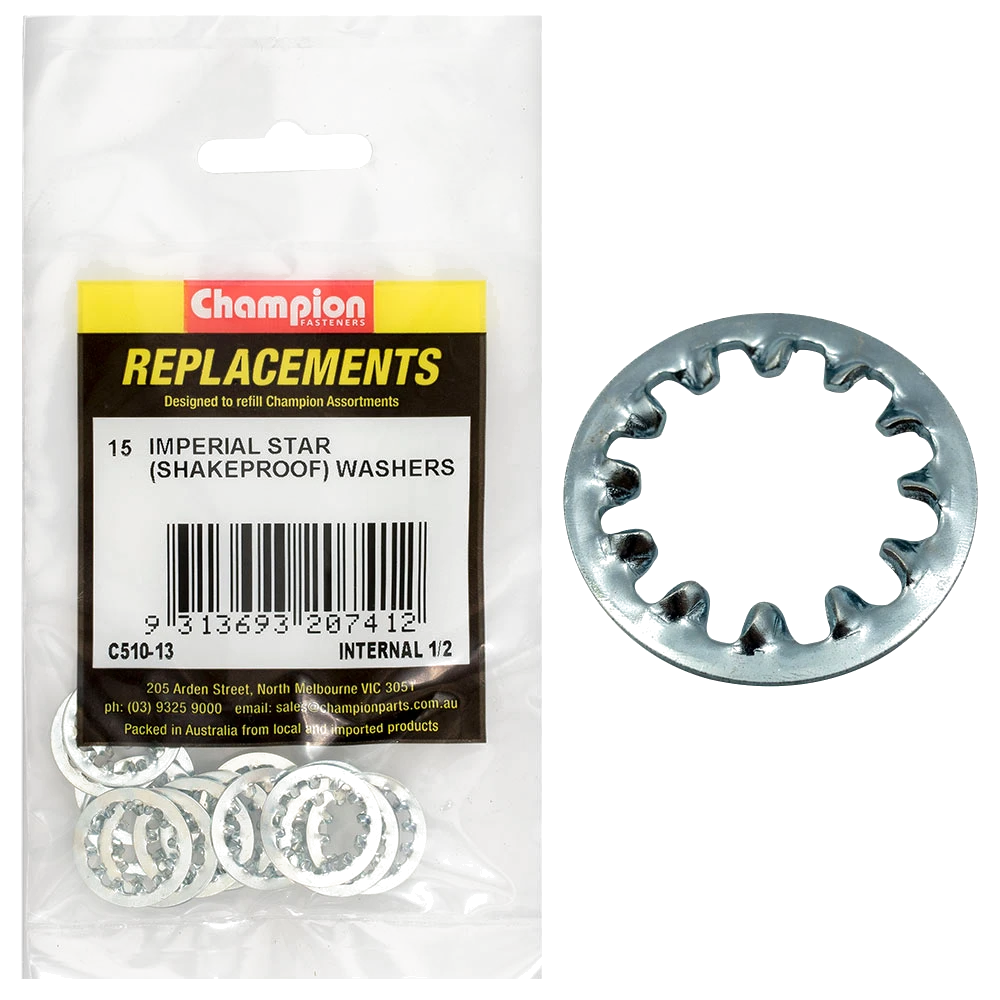 Champion 1/2in internal Star Washer -15pk
