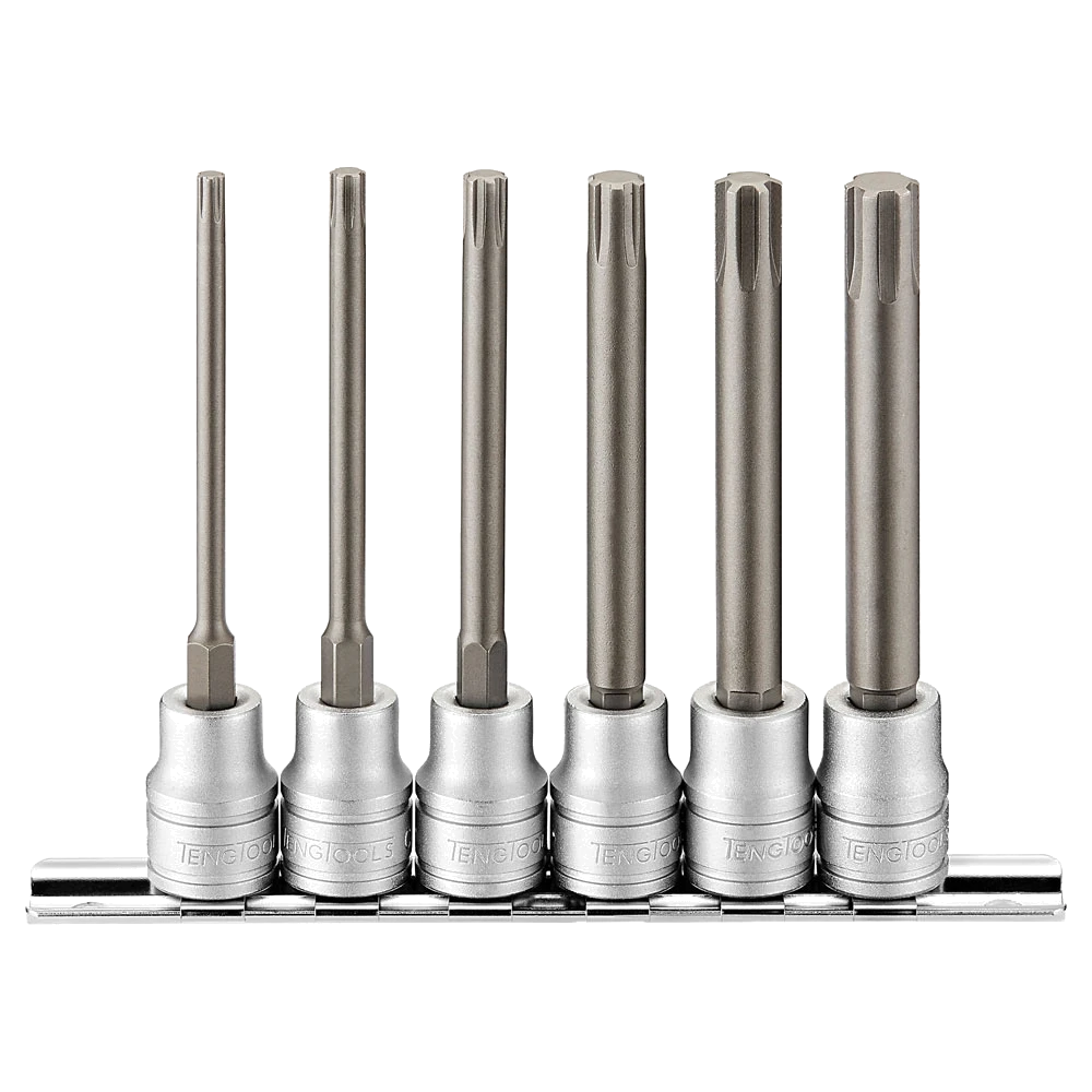 Teng 6pc 3/8in Dr. Long Ribe Bit Socket Set - M4-M10