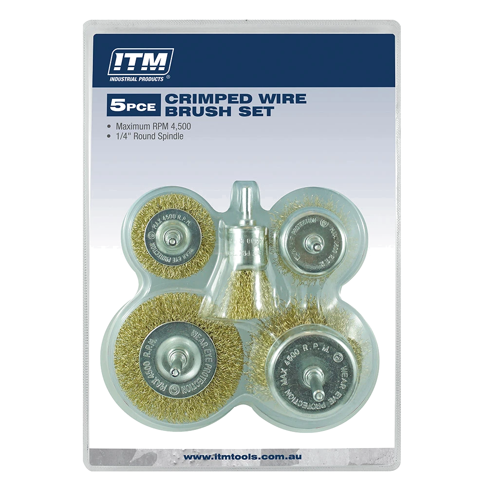 ITM 5 Piece Crimp Wire Brush Kit