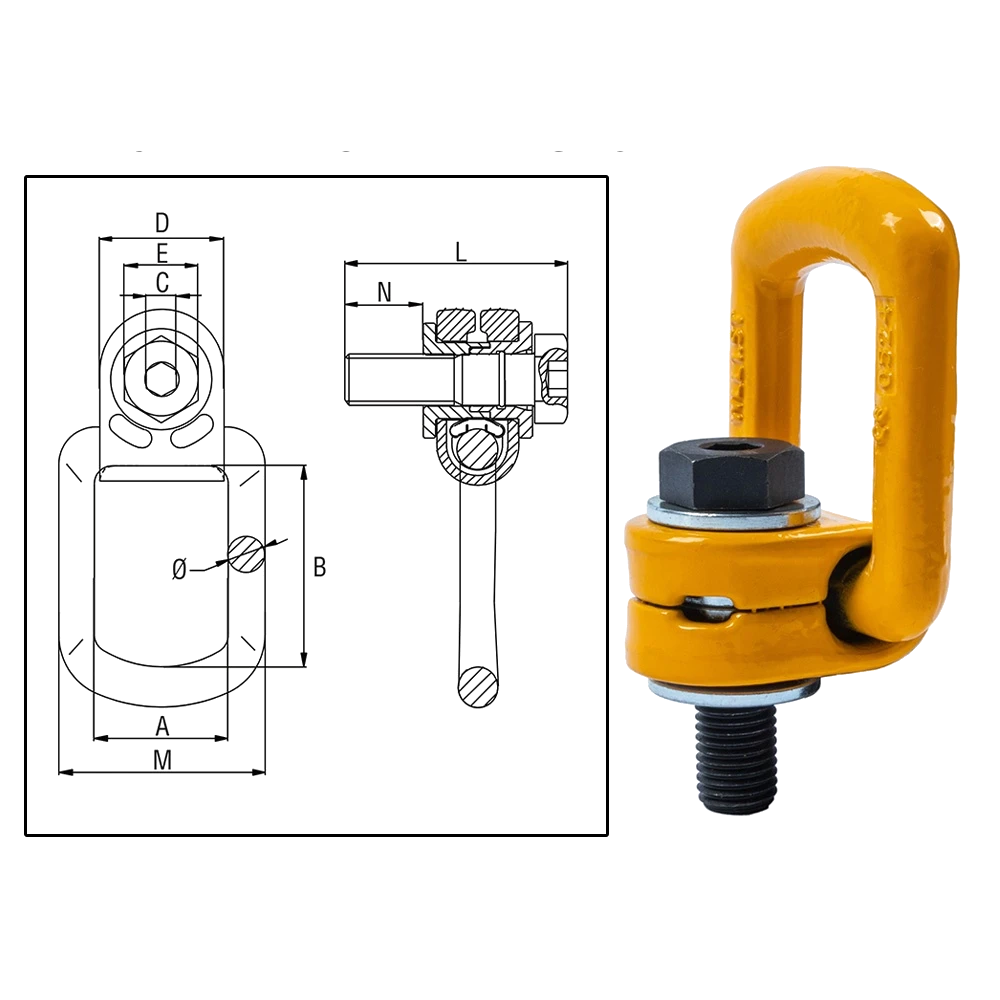 ITM G80 Lifting Point-Mega Eye Bolt-M20-4 T