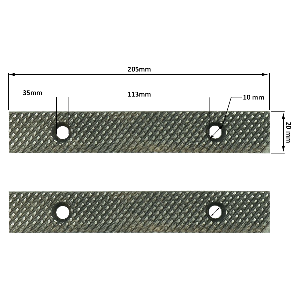 Groz  Spare Jaws For GZ35404 8in / 200mm Vice (Pair)