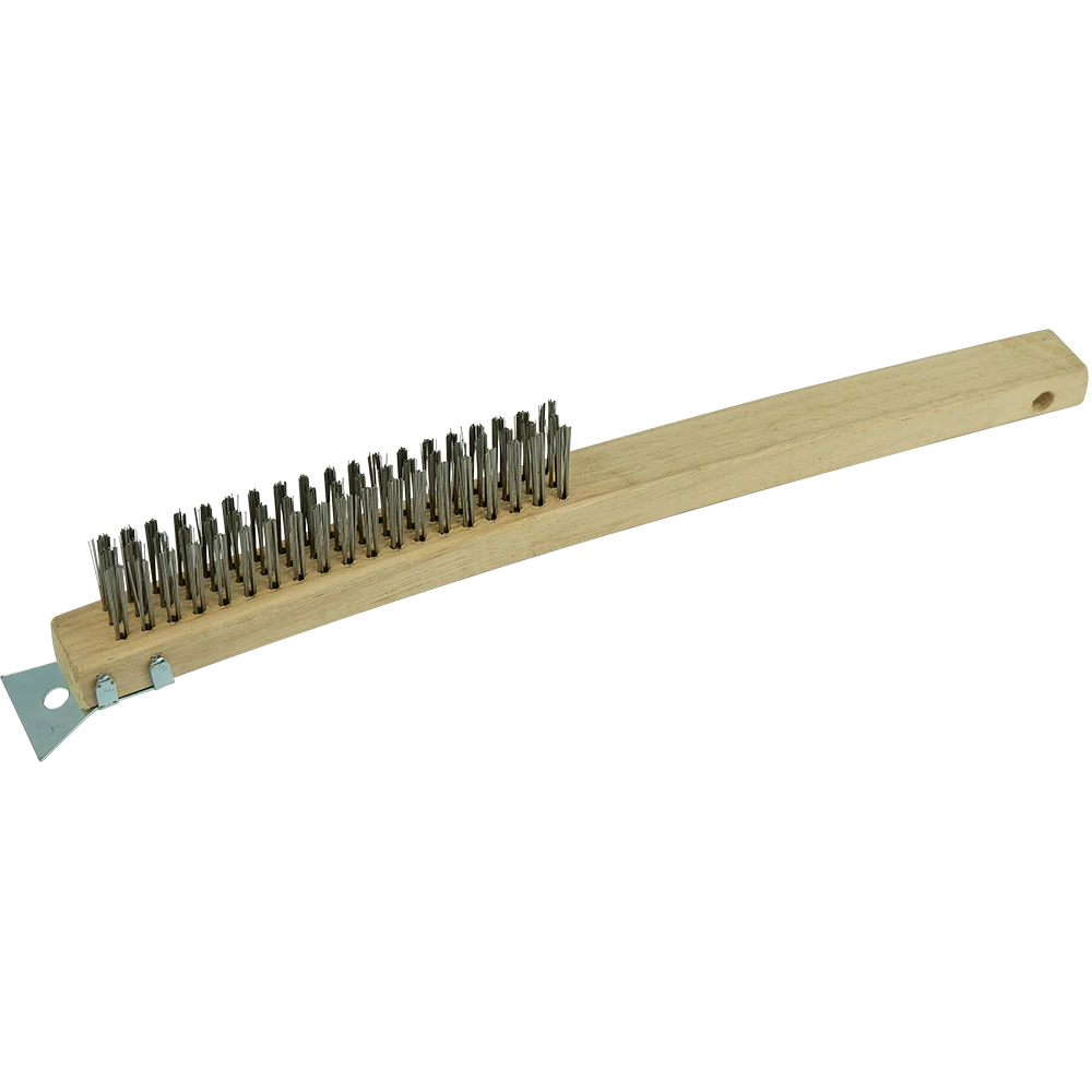 ITM Wire Brush 353mm - 3 Row Steel w/Scraper
