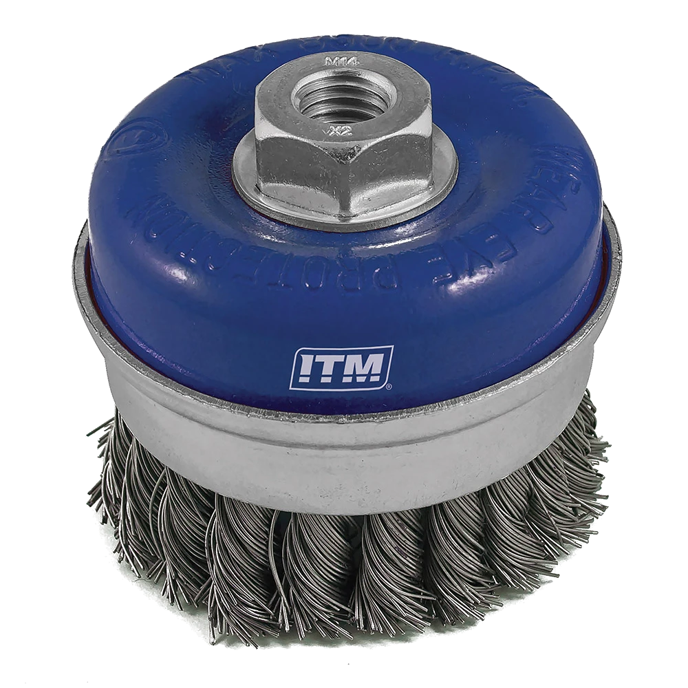 ITM Twist Knot Cup Brush Steel 65mm w/Band