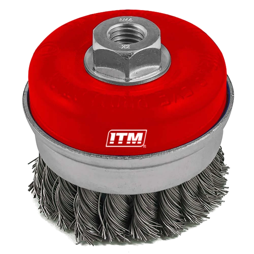 ITM Twist Knot Cup Brush Stainless Steel 100mm w/Band
