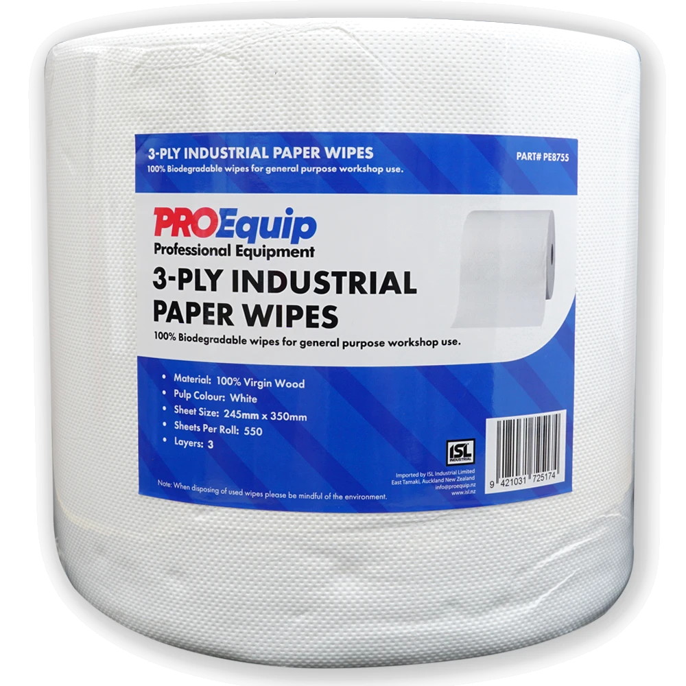 ProEquip 3-Ply Industrial Paper Wipes - 550 Sheets
