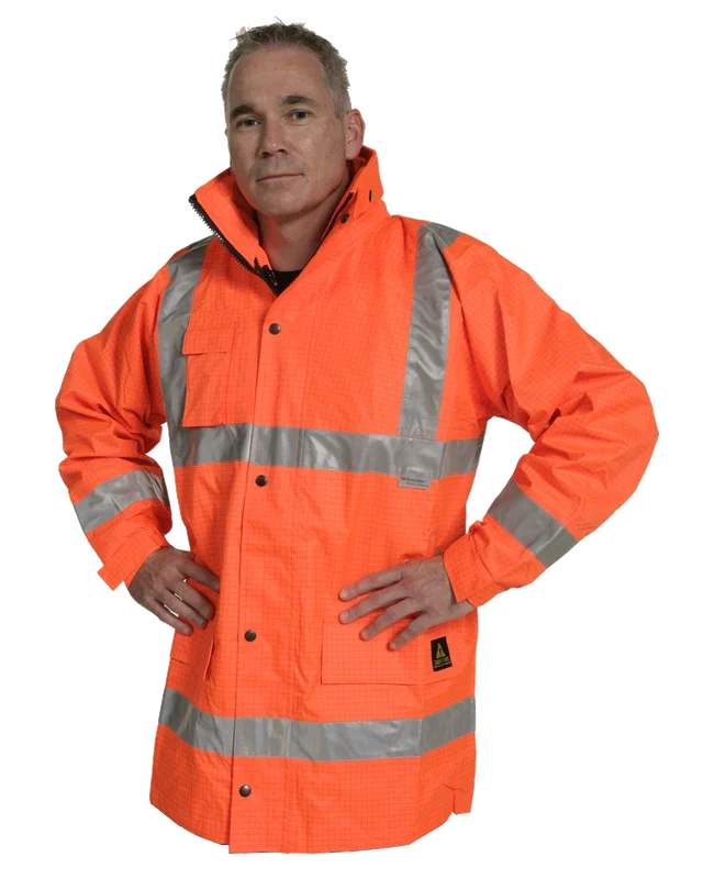 Hi-Vis FR TTMC Rain Jacket, Orange - Image 2
