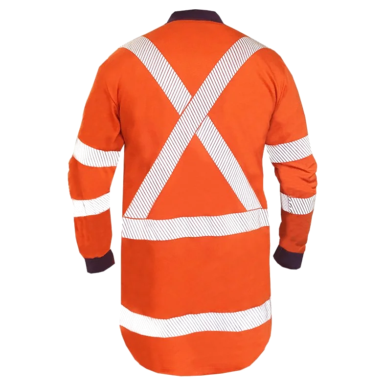 Hi-Vis FR Cotton Polo, 12Cal TTMC D/N, Collar - Image 2