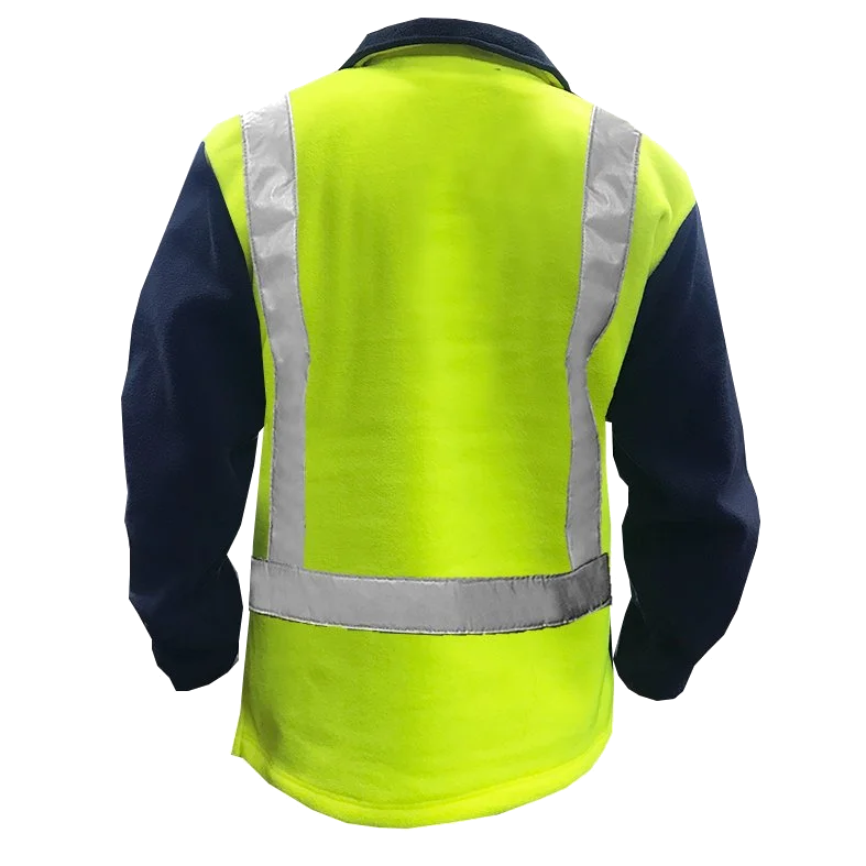 Hi-Vis Polar Fleece, D/N, 360gsm, Yellow/Navy