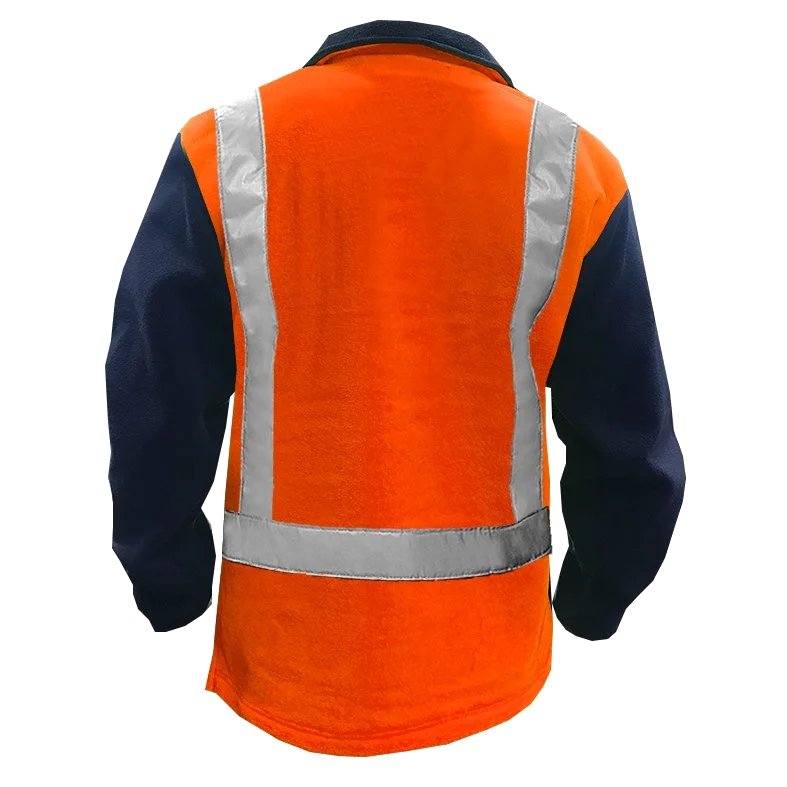 Hi-Vis Polar Fleece, D/N, 360gsm, Orange/Navy