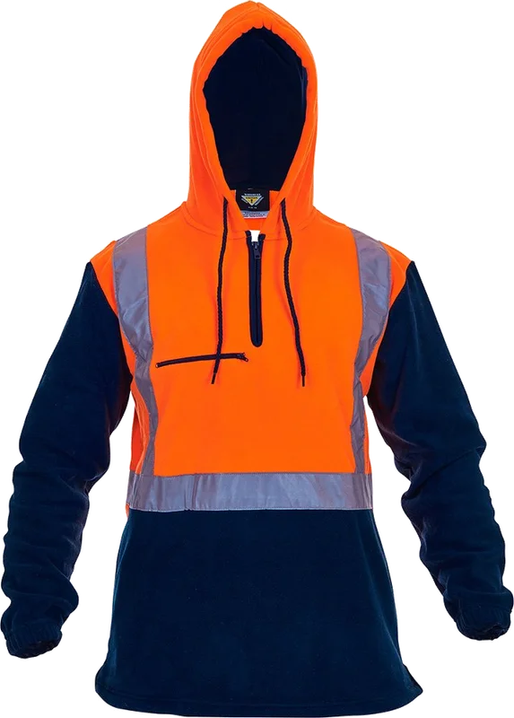 Hi-Vis D/N Polar Fleece 1/2 Zip Hoodie - Image 2