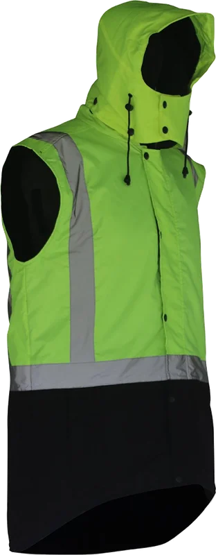 Oilskin D/N Sleeveless Vest with Hood