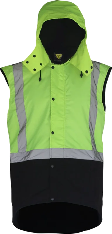 Oilskin D/N Sleeveless Vest with Hood - Image 2