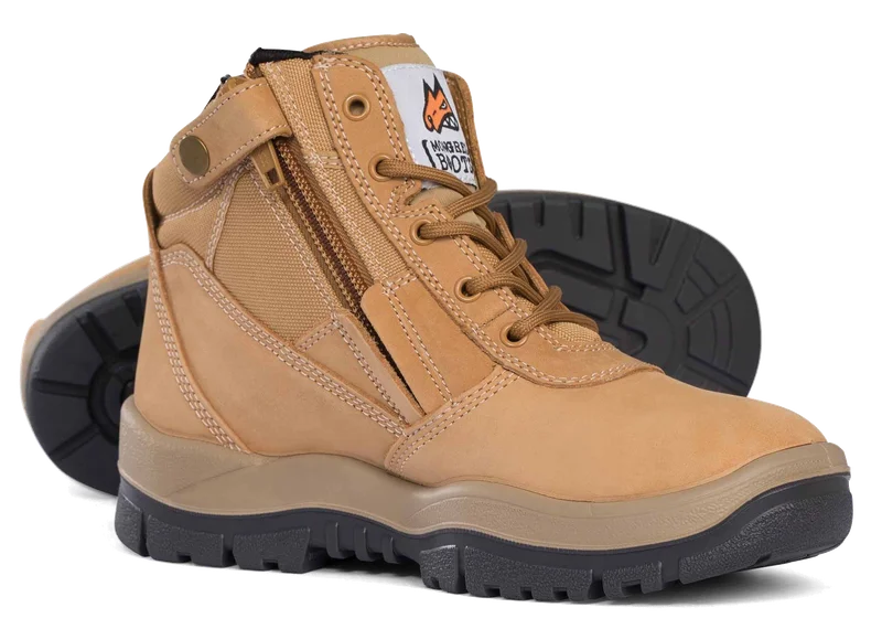 Mongrel Low Cut Zipsider Safety Boot, Wheat