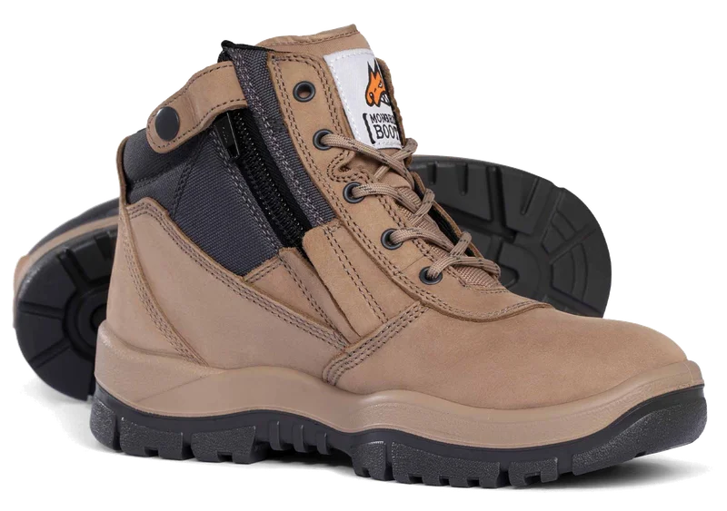 Mongrel Low Cut Zipsider Safety Boot, Stone - Image 2