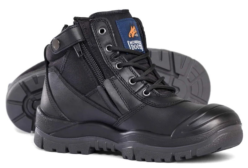 Mongrel Low Zipsider Boot, Scuff Cap, Black