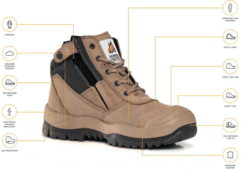 Mongrel Low Zipsider Boot, Scuff Cap, Black - Image 3
