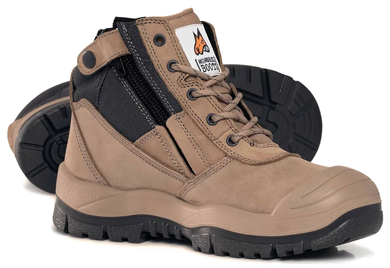 Mongrel Low Zipsider Boot, Scuff Cap, Stone