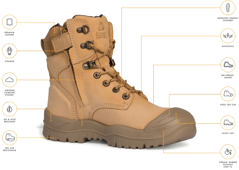 Mongrel High Zipsider Boot, Scuff Cap, Wheat - Image 3