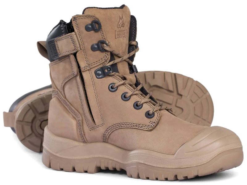 Mongrel High Zipsider Boot, Scuff Cap, Stone - Image 2