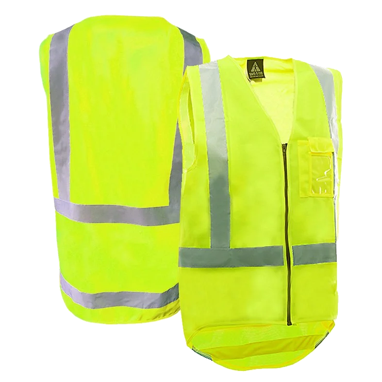 Hi-Vis Vest, Zipped, Day/Night, Yellow