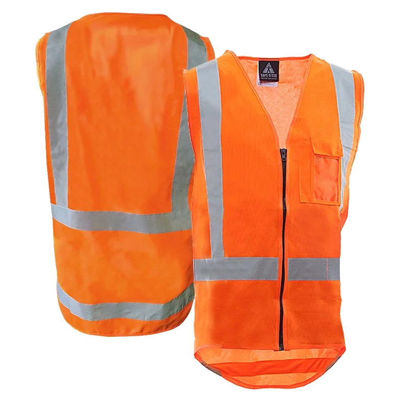 Hi-Vis TTMC Vest, Zip, Day/Night, Orange