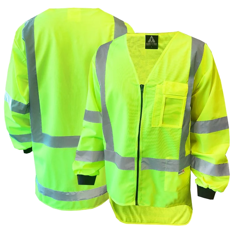 Hi-Vis D/N Vest, Long Sleeve, Zip, Yellow